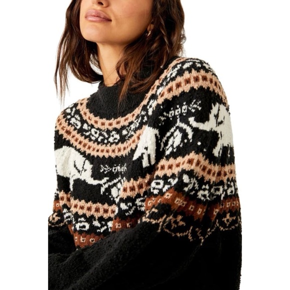 NWOT Free People Nellie Sweater Knit Oversized Chunky Elephants Size L - Picture 10 of 13